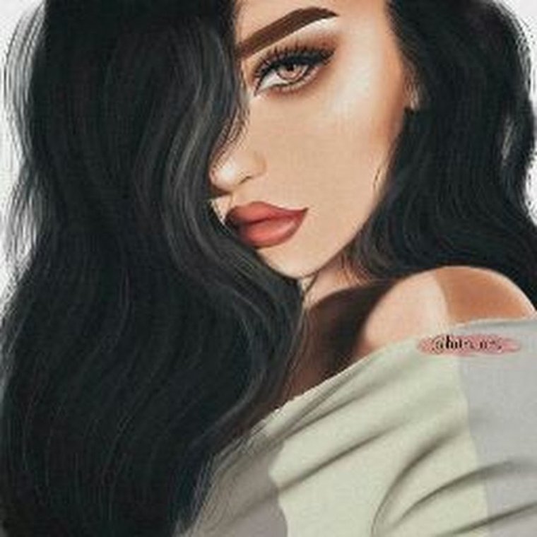 Девушка с черными волосами арт