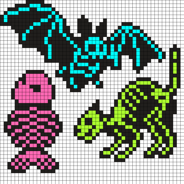 Рисование по клеткам дракон