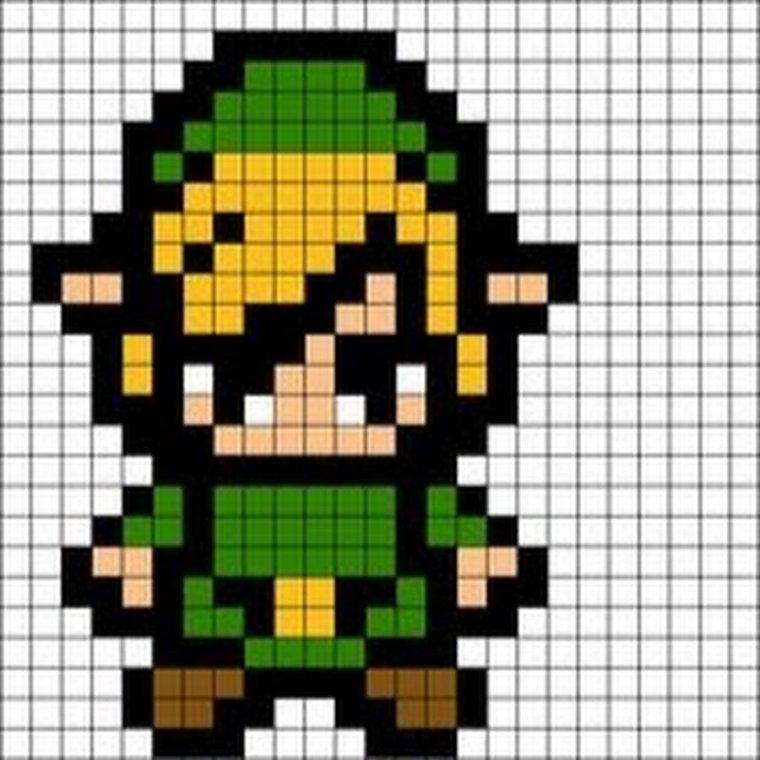 Пиксель арт с сеткой