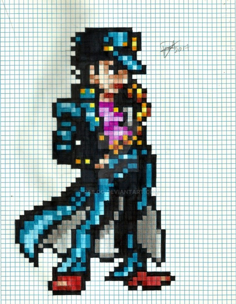 Джотаро Куджо пиксель арт