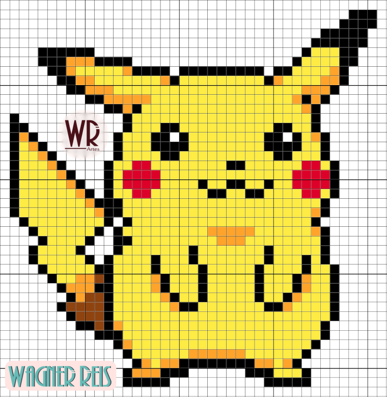 Пикачу по клеточкам маленький