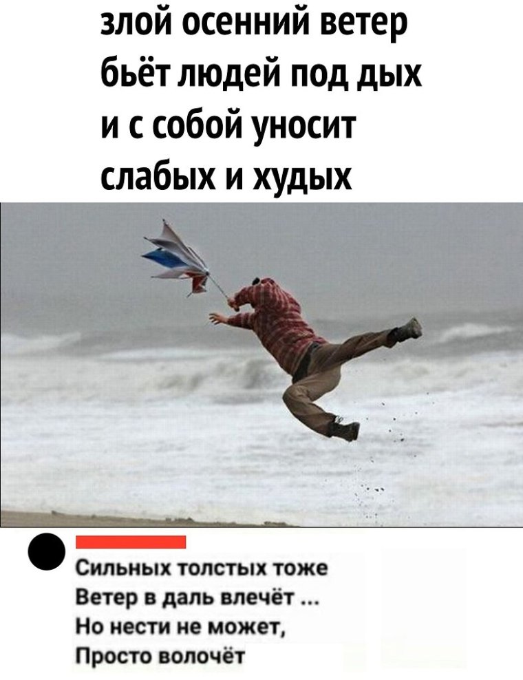 Злой осенний ветер бьёт людей под дых и с собой уносит слабых