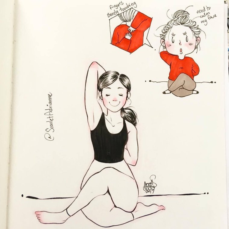 Смешные комиксы про йогу