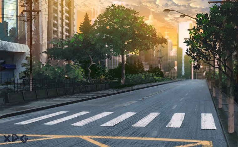 Аниме улица дорога