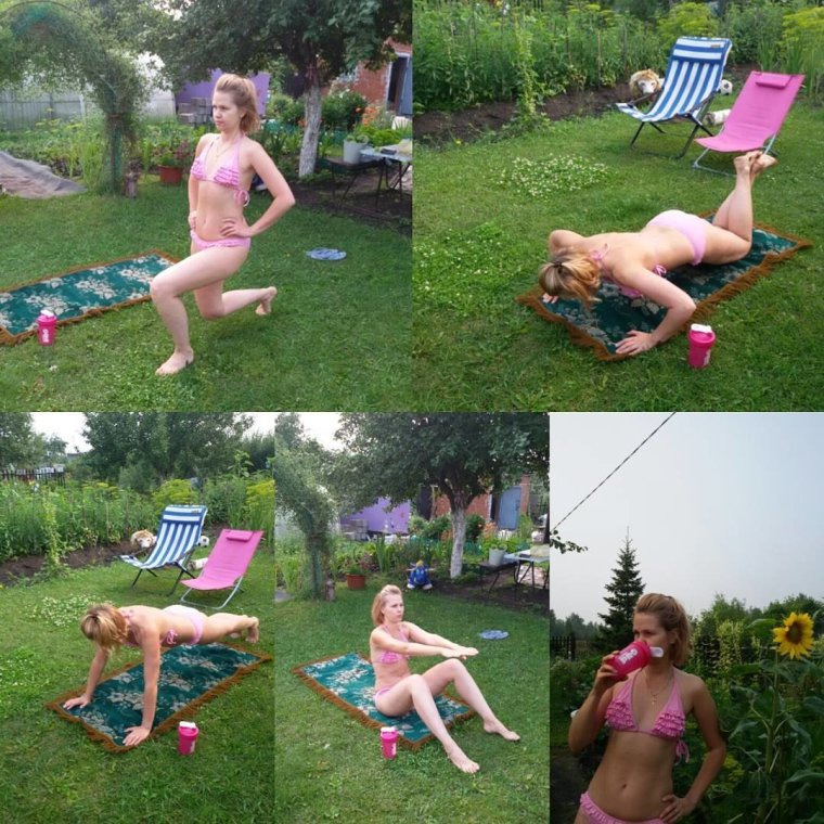 Летом на даче загораем