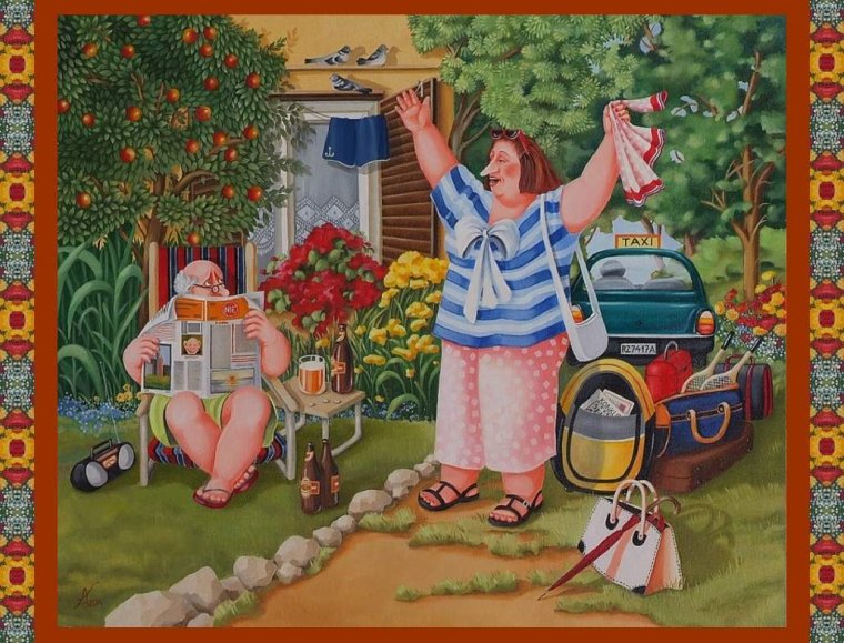 Бабушка на даче