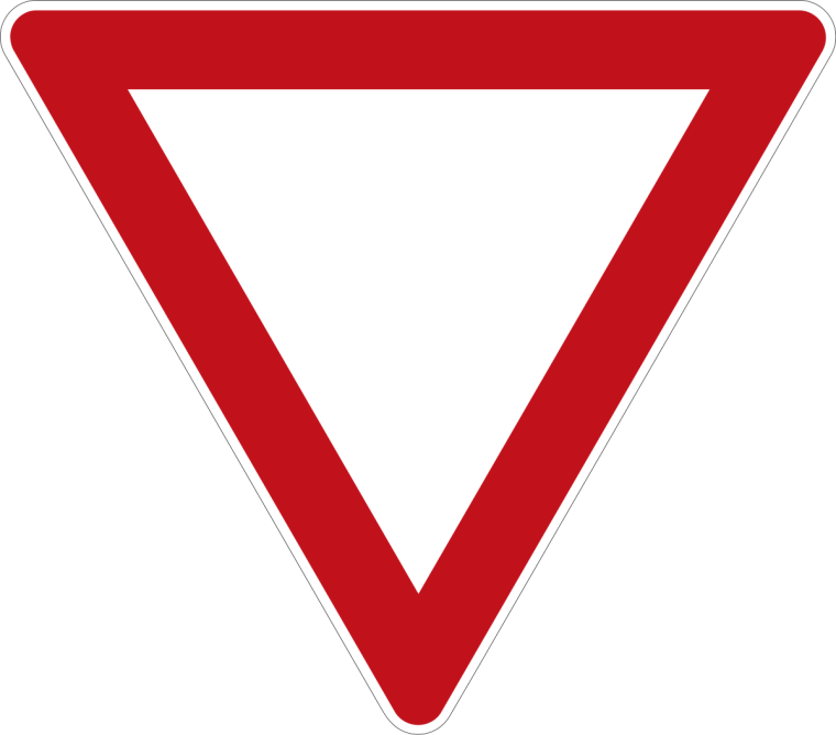 Знак дорожного движения уступить дорогу