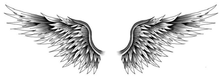 Эскизы тату Крылья на шее