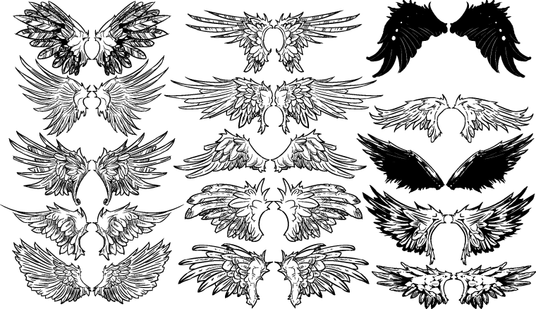 Крылья тату Графика