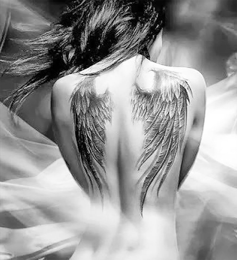 Тату Крылья на спине