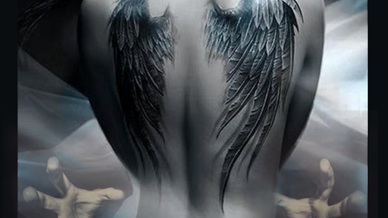 Тату с крыльями ангела белое