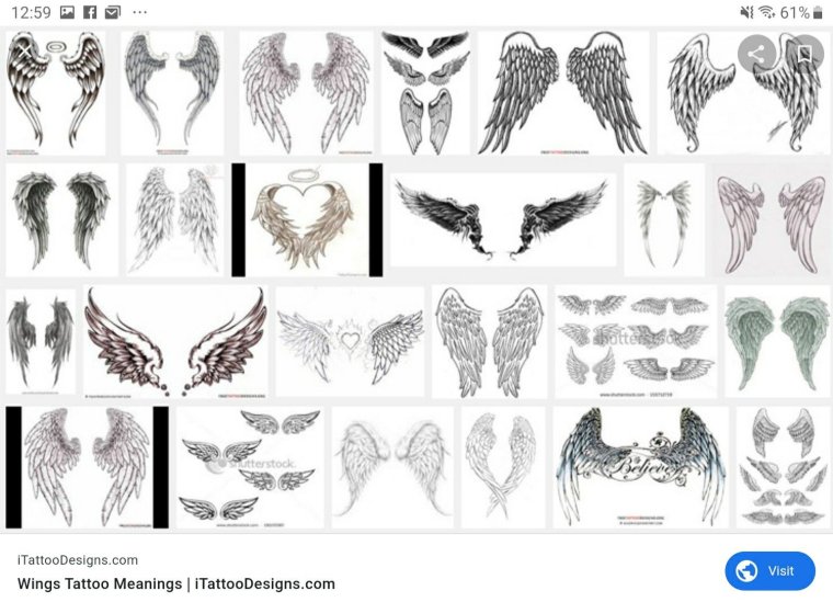 Тату Крылья ангела