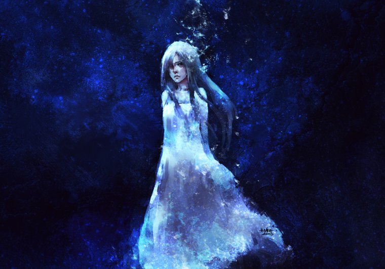 Призрак девушки в белом платье