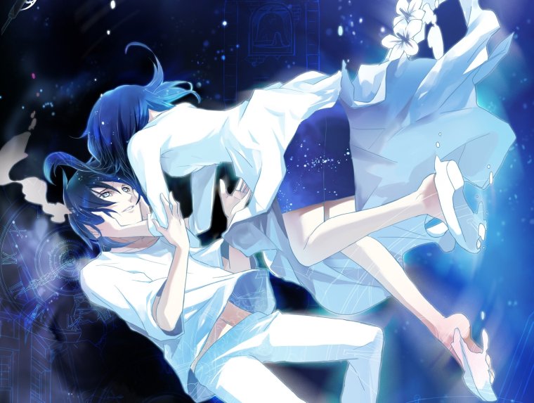 Аниме девушка и призрак парня