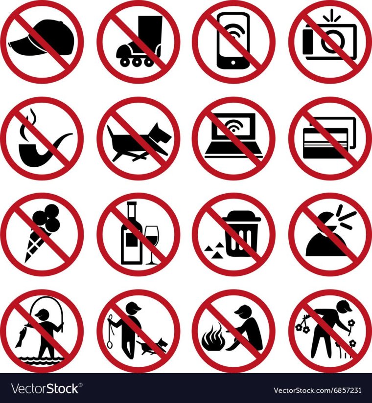 Запрещающие знаки в самолете