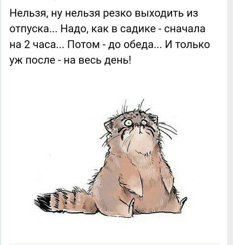 Первый день на работе после отпуска