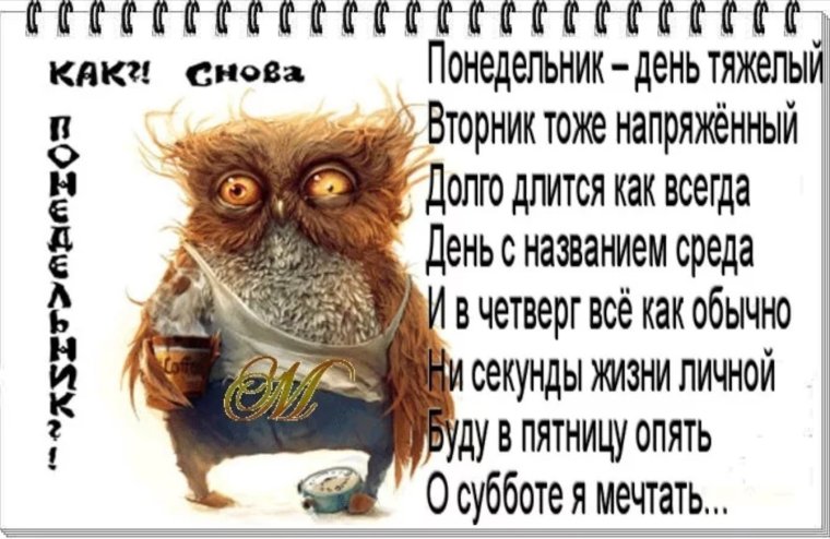 Стих про понедельник