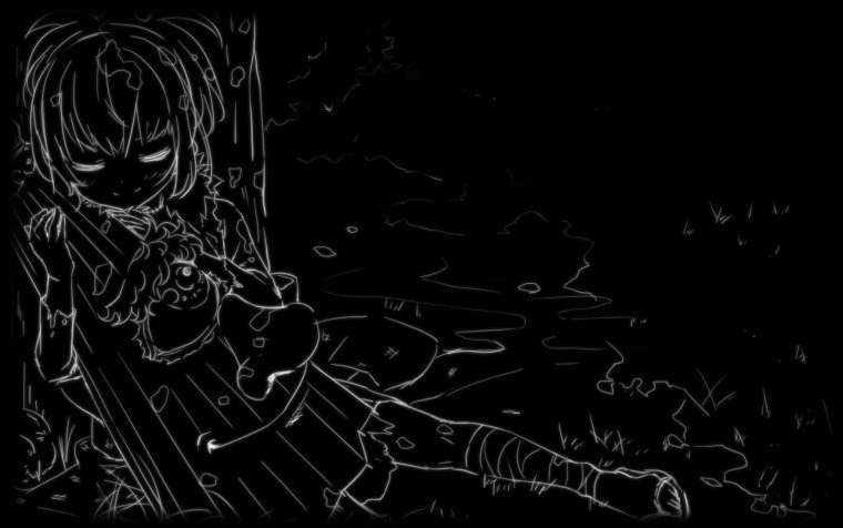 Черный фон в стиле аниме