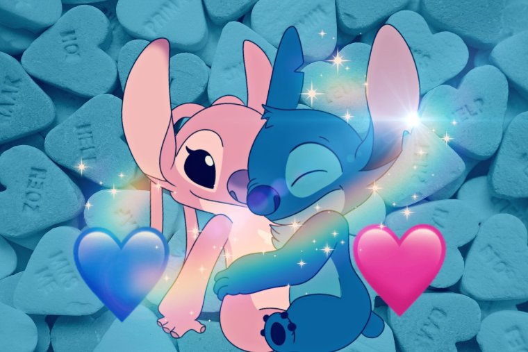 Розовый Стич и голубой Стич