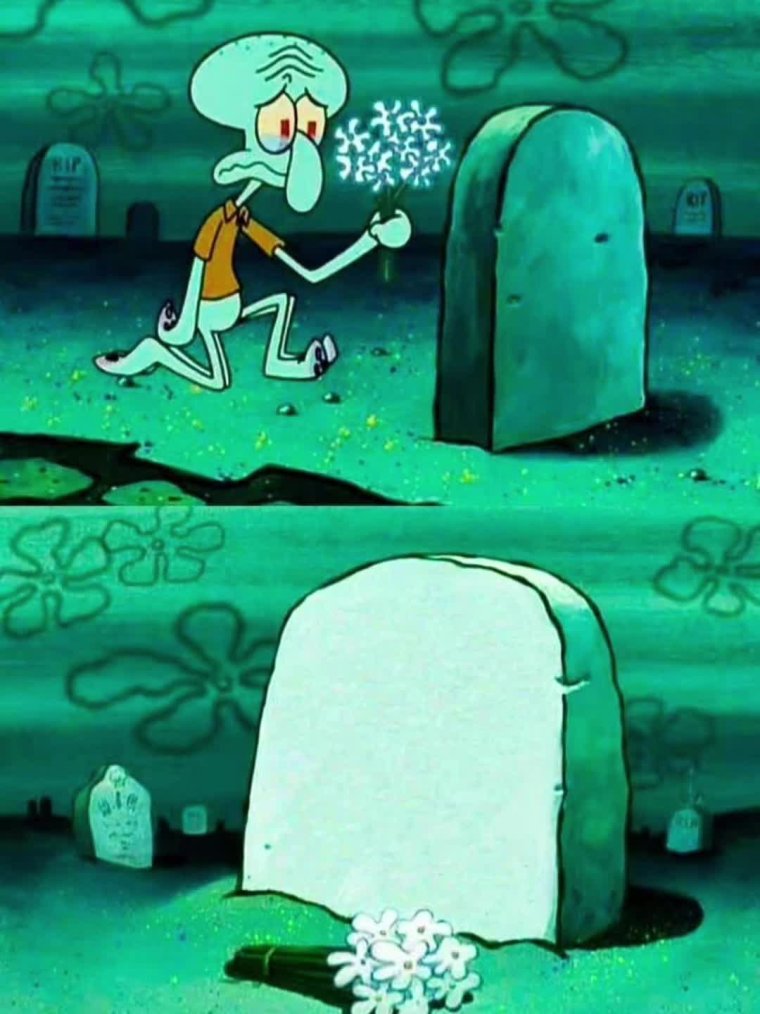 Сквидвард у могилы