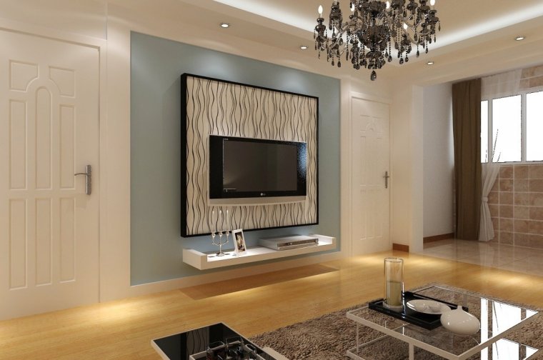 Гостиная в современном стиле с плазмой