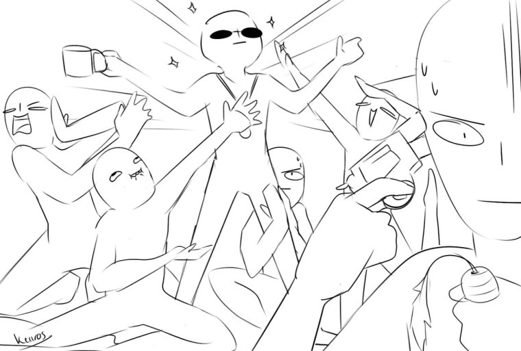 Групповые позы для рисования