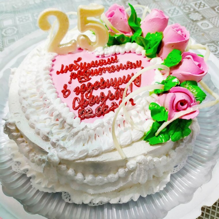 Торт на серебряную свадьбу