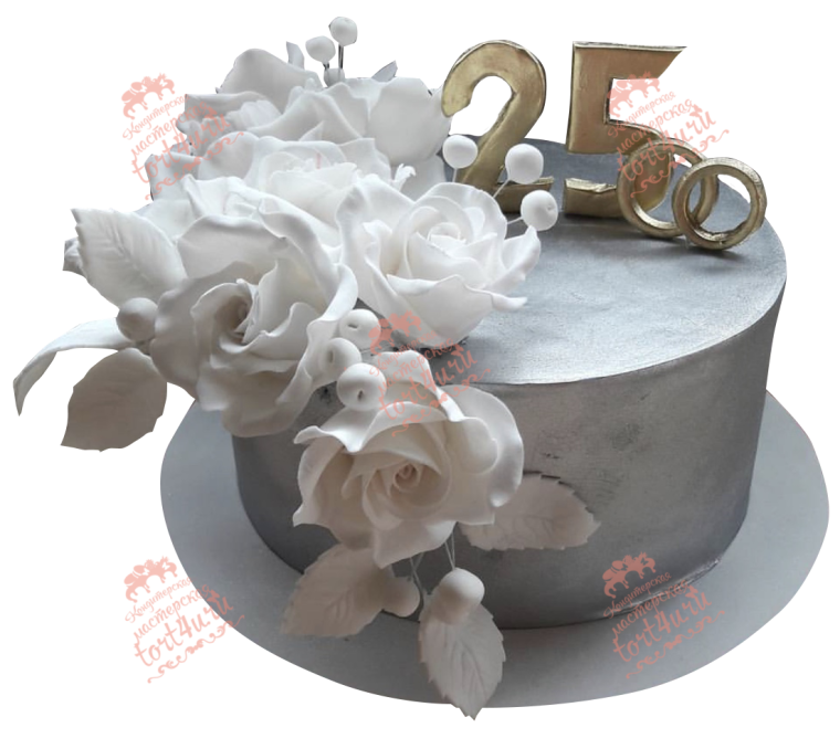 Прикольный торт на серебряную свадьбу