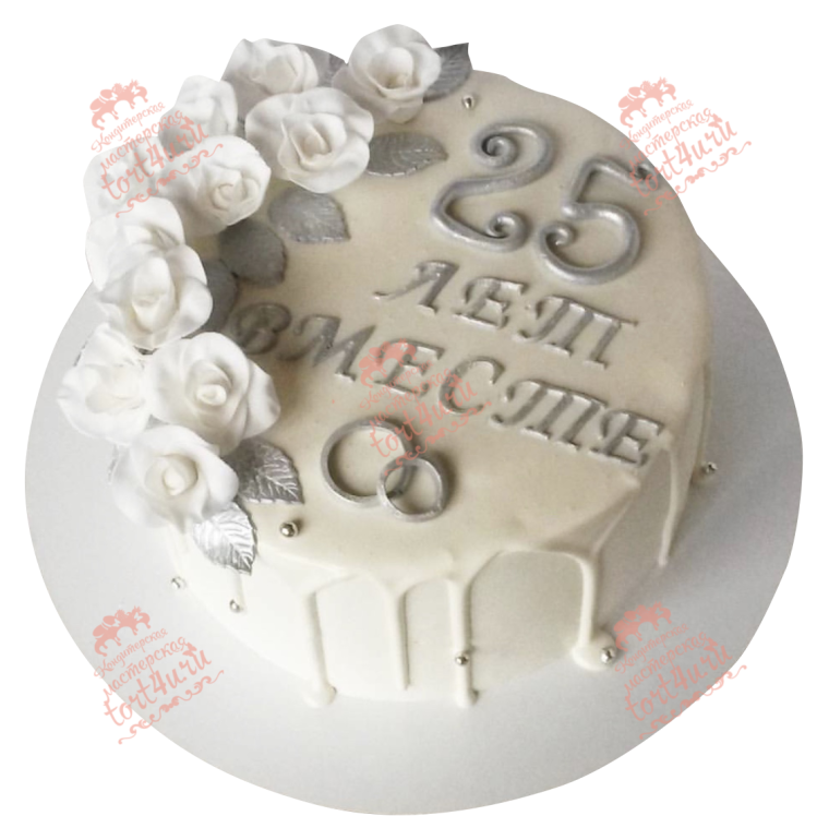 Торт серо-серебристом