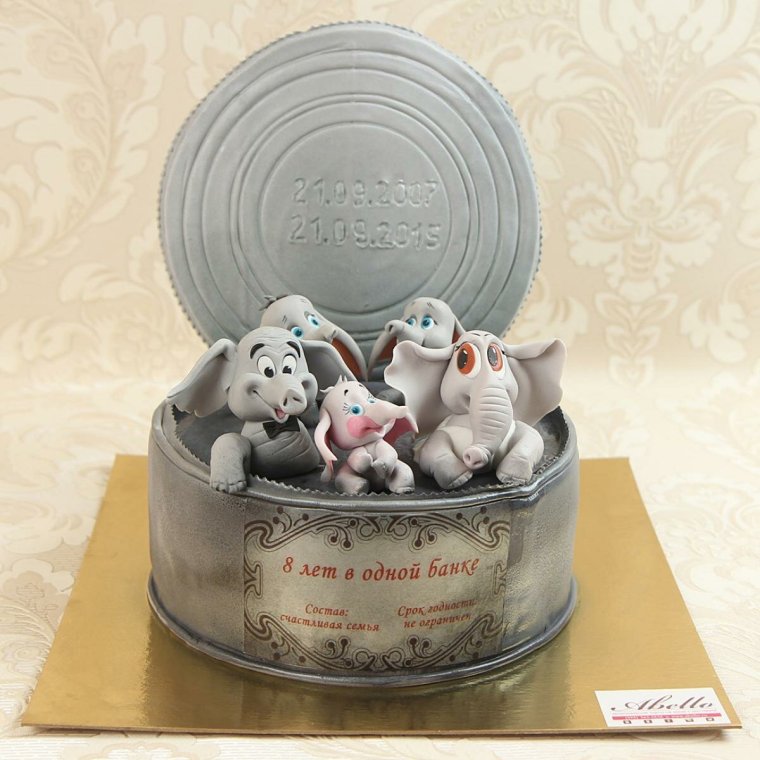 Свадебный торт одноярусный прикольный