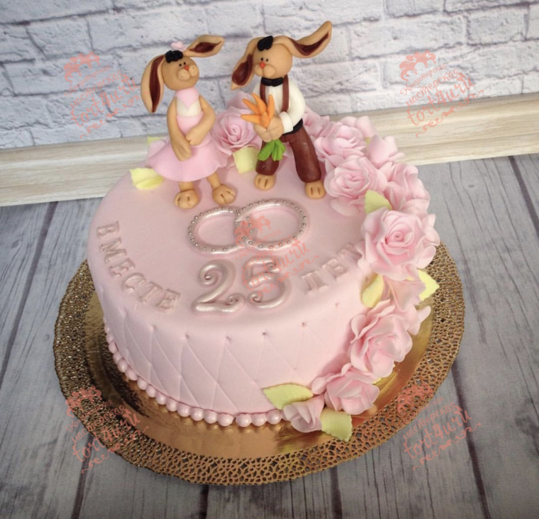 Крутой торт на серебряную свадьбу