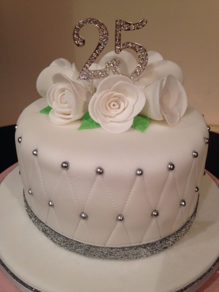 Торт на серебряную свадьбу