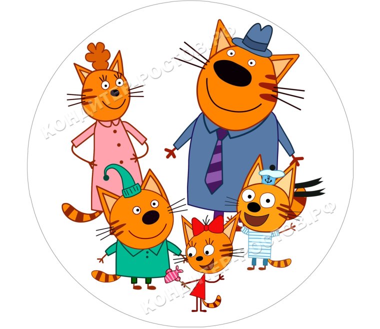 Три кота герои на белом фоне