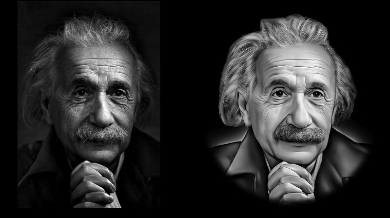 Альберт Эйнштейн ретушь