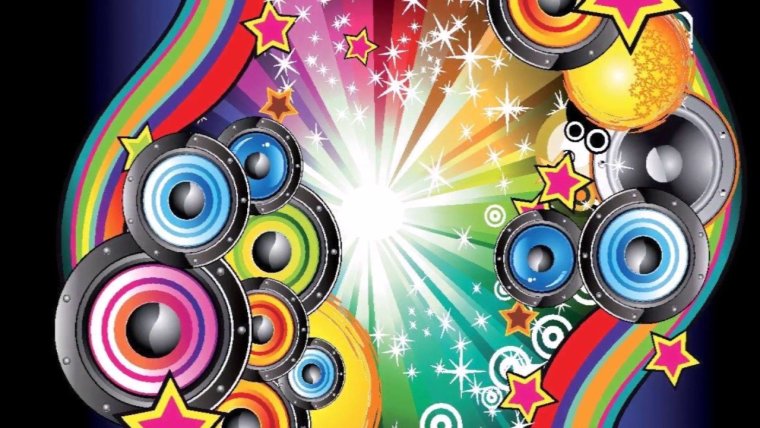 Открытка в стиле диско