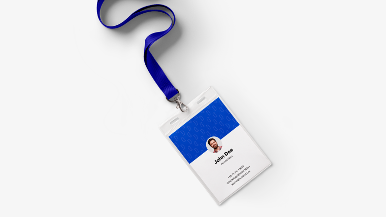 Бейдж вертикальный макет