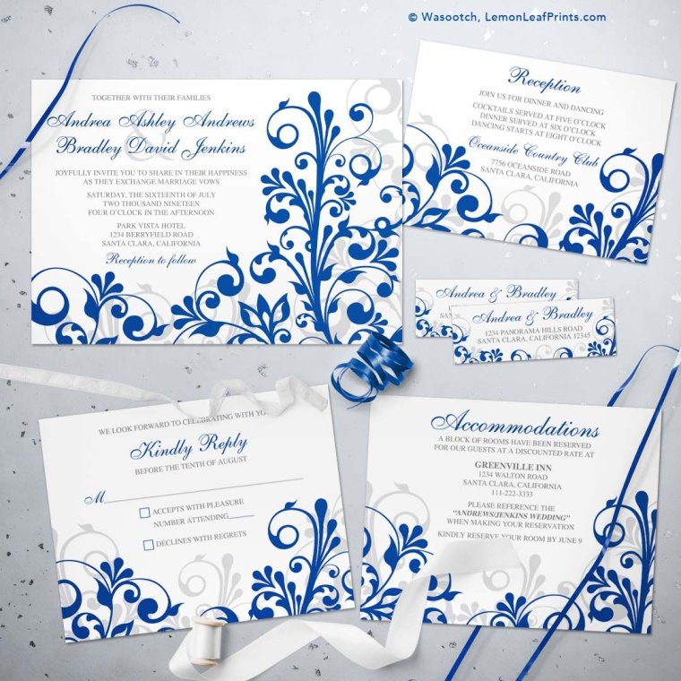 Рамки для пригласительных голубые