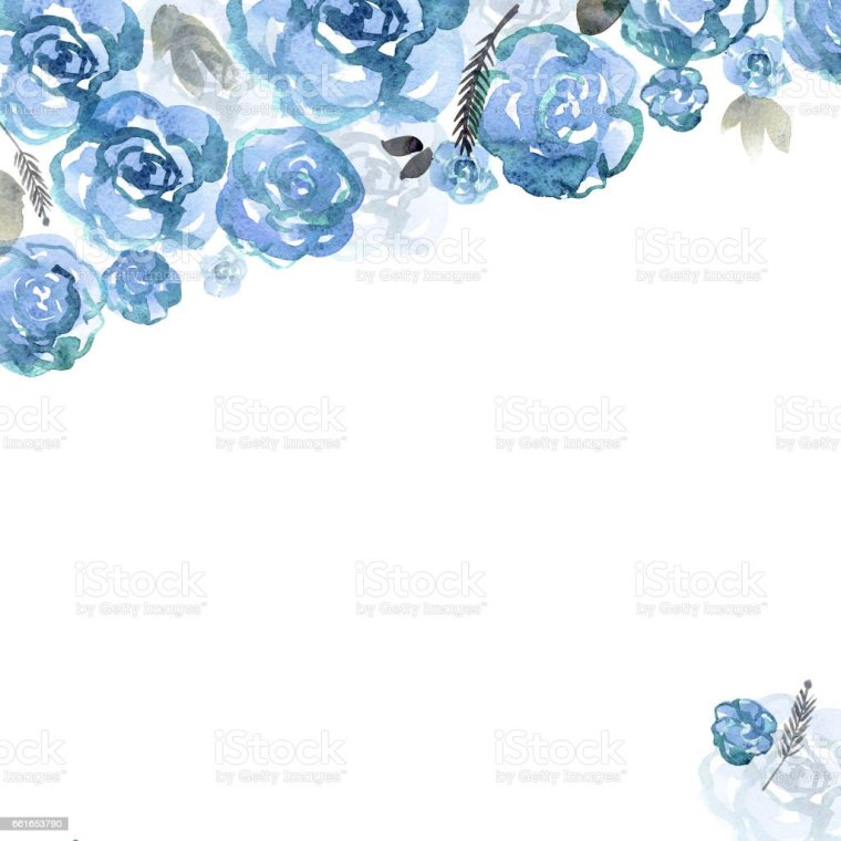 Пригласительный рамка с цветами в бирюзовом цвете