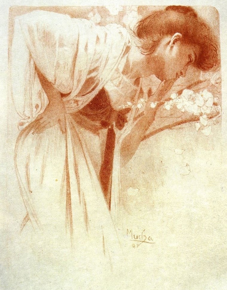 Картины альфонса мухи акварелью