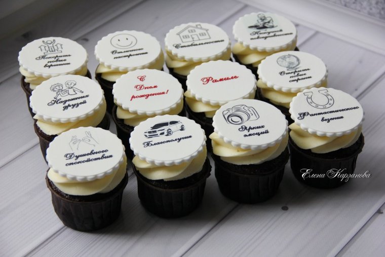 Капкейки с пожеланиями для мужчин