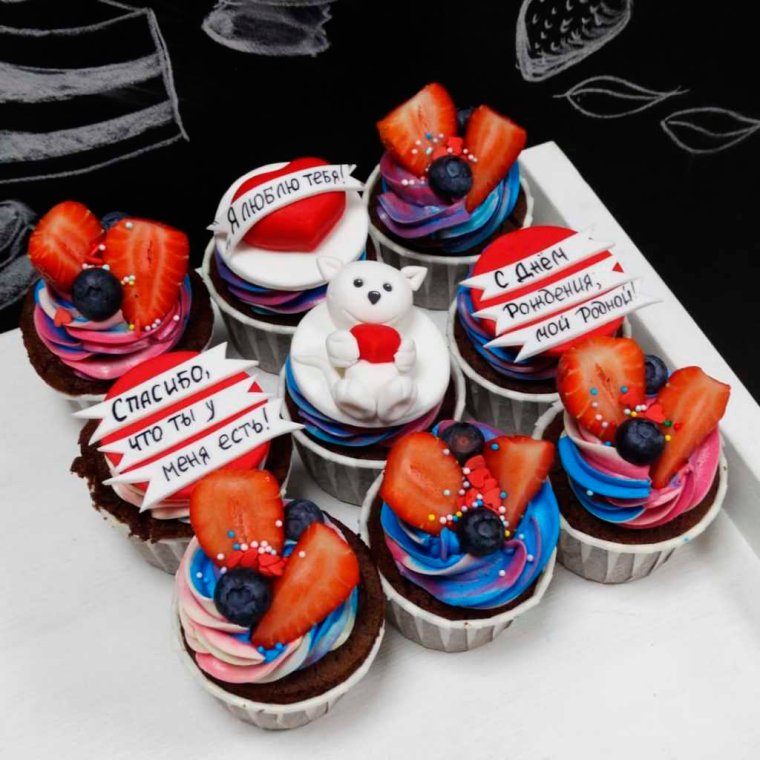 Капкейки для мужчины на день рождения