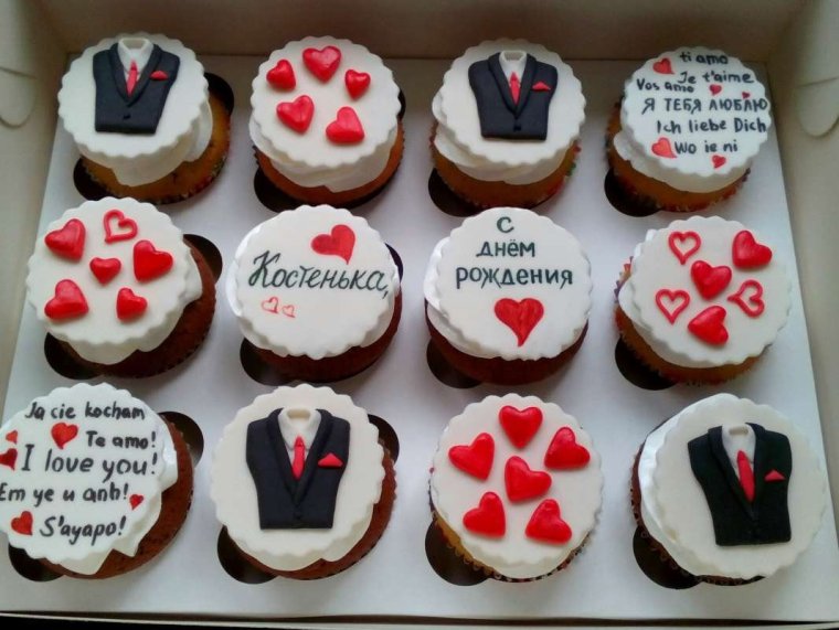 Капкейки для любимого на др