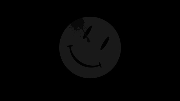 Грустный смайлик на черном фоне