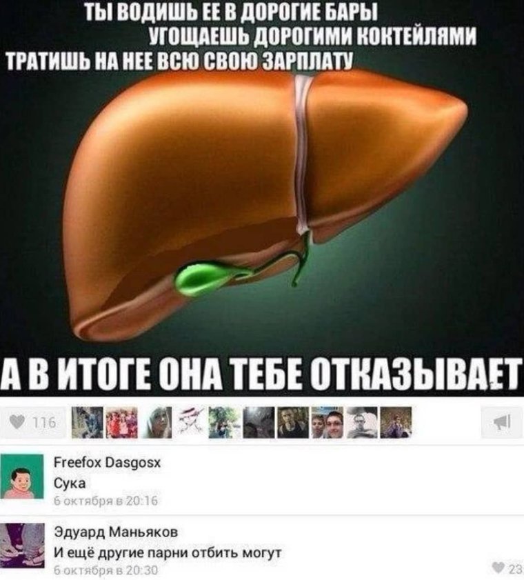 Приколы про печень и алкоголь