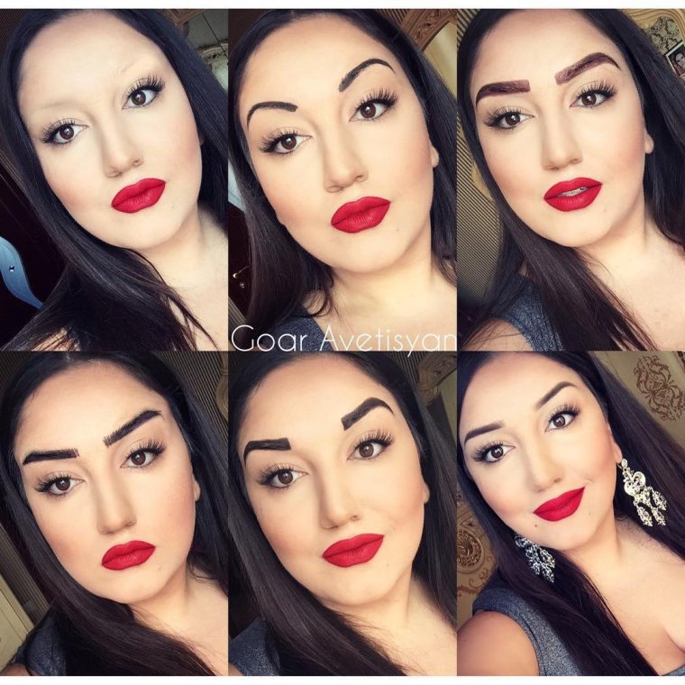 Гоар Аветисян макияжи с красной помадой