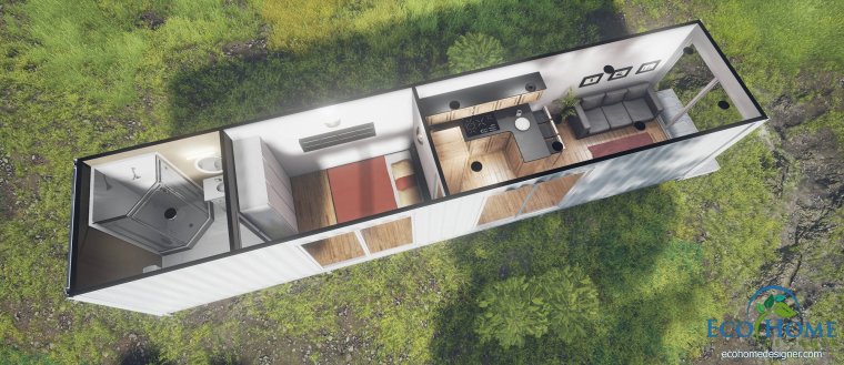 Дом из 2 контейнеров 20 футов планировка