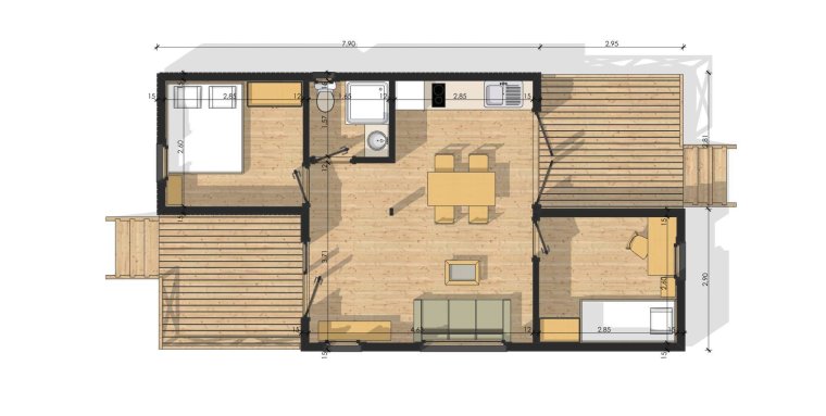 Тини Хаус планировки 3х6