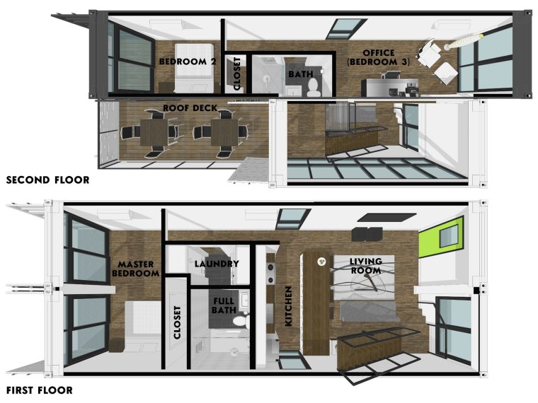 Планировка 20 футового контейнера