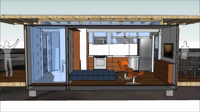 Планировка модульного дома 6000 на 3000 с санузлом