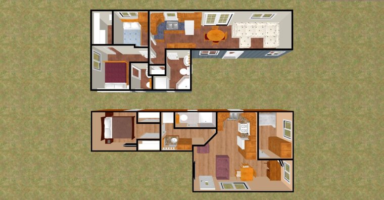 Бытовка из контейнера 20 футов планировка